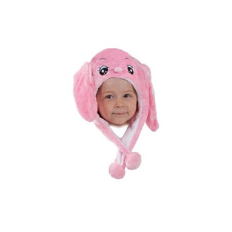 -GORRO CABEZA DE CONEJITA COLOR ROSA