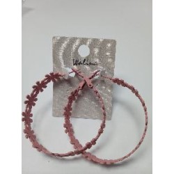 PENDIENTES ARO METAL ROSA PALO