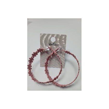 PENDIENTES ARO METAL ROSA PALO