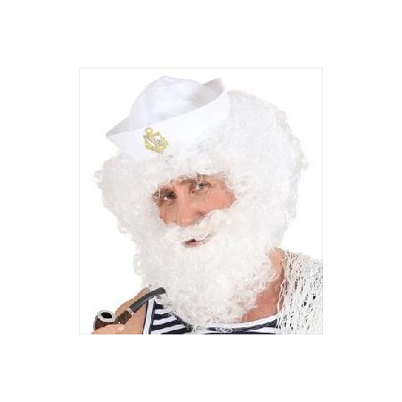 -PELUCA Y BARBA BLANCA