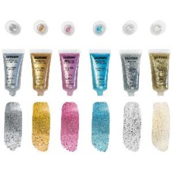 -TUBO MAQUILLAJE GLITTER GEL METALICO ORO