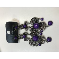 -PENDIENTE TREVOL MORADO LARGO