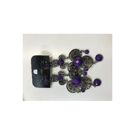 -PENDIENTE TREVOL MORADO LARGO