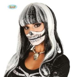 -PELUCA MELENA BLANCA Y NEGRA