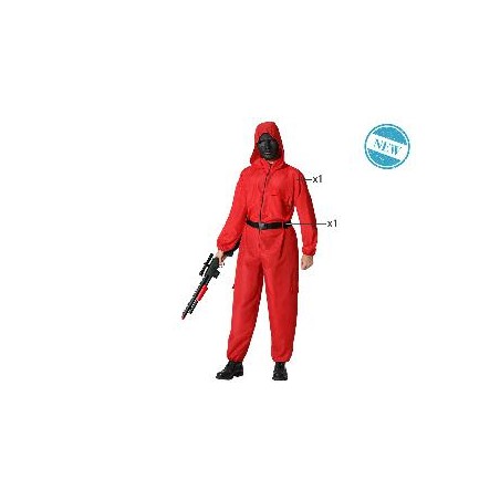 -DISFRAZ JUEGO DEL CALAMAR ROJO HOMBRE XS-S