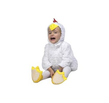 -DISFRAZ POLLITO BLANCO PELUCHE 5-6