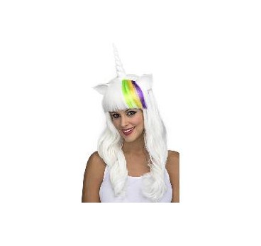 PELUCA LARGA BLANCA UNICORNIO