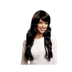 -PELUCA FASHION NEGRA CON ONDA Y FLEQUILLO