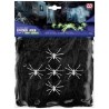 TELARAÑA NEGRA DE 100 G CON 5 ARAÑAS