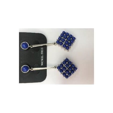 PENDIENTE ROMBOS AZULES