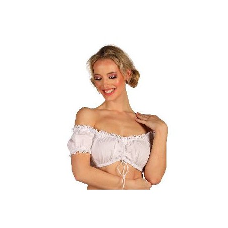 -BLUSA TOP BLANCA TIROLESA 36