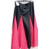 FALDA FLAMENCA NEGRA CON GODETS ROJO T-L