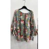 CAMISA FLAMENCA VERDE AGUA FLORES 42