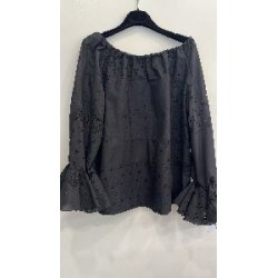 CAMISA FLAMENCA NEGRA CALADOS TALLA UNICA