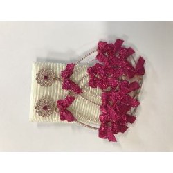 PENDIENTES ARO  CON LAZOS FUCSIAS