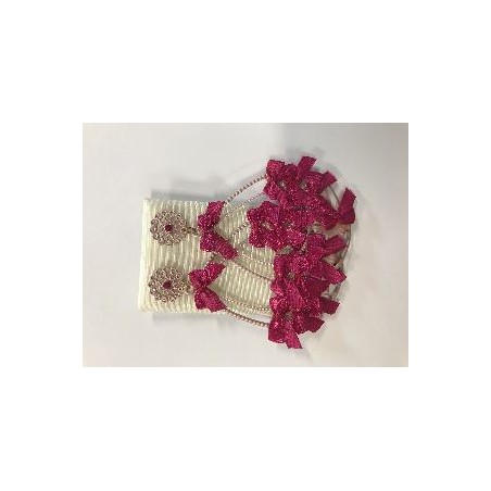 PENDIENTES ARO  CON LAZOS FUCSIAS