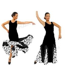 -VESTIDO FLAMENCA NEGRO Y BLANCO M