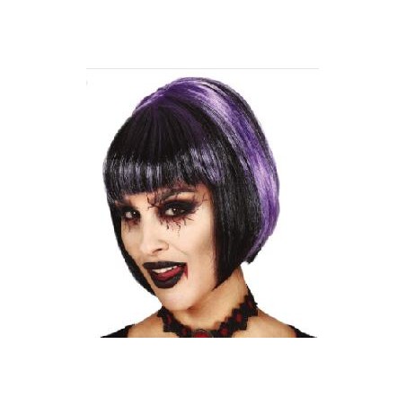 -PELUCA MEDIA MELENA CON MECHAS LILAS