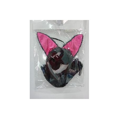 CONJUNTO DIADEMA PAJARITA Y COLA GATO OREJAS NEGRAS Y ROSAS