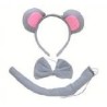 CONJUNTO DIADEMA PAJARITA Y COLA MICKEY GRIS