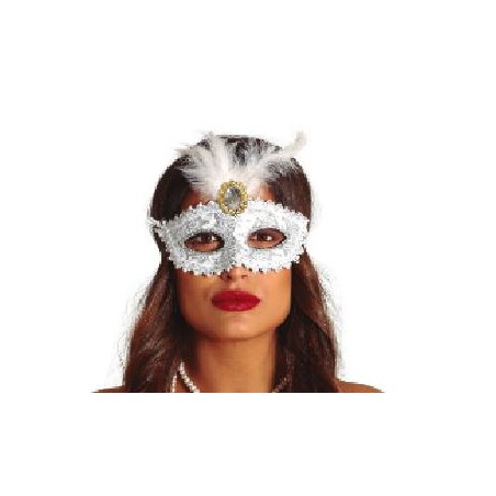 -ANTIFAZ BLANCO CON PLUMA
