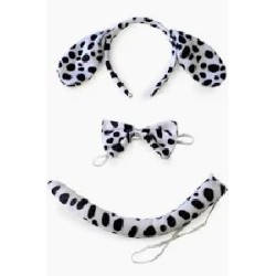 CONJUNTO DIADEMA PAJARITA Y RABO DALMATA