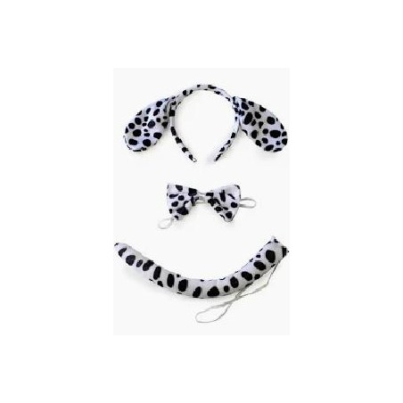 CONJUNTO DIADEMA PAJARITA Y RABO DALMATA