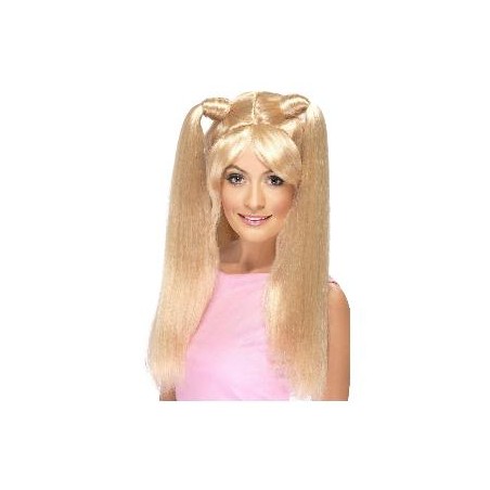 -PELUCA RUBIA CON COLETAS