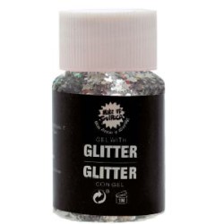 -GEL CON GLITTER PLATA 20 GR
