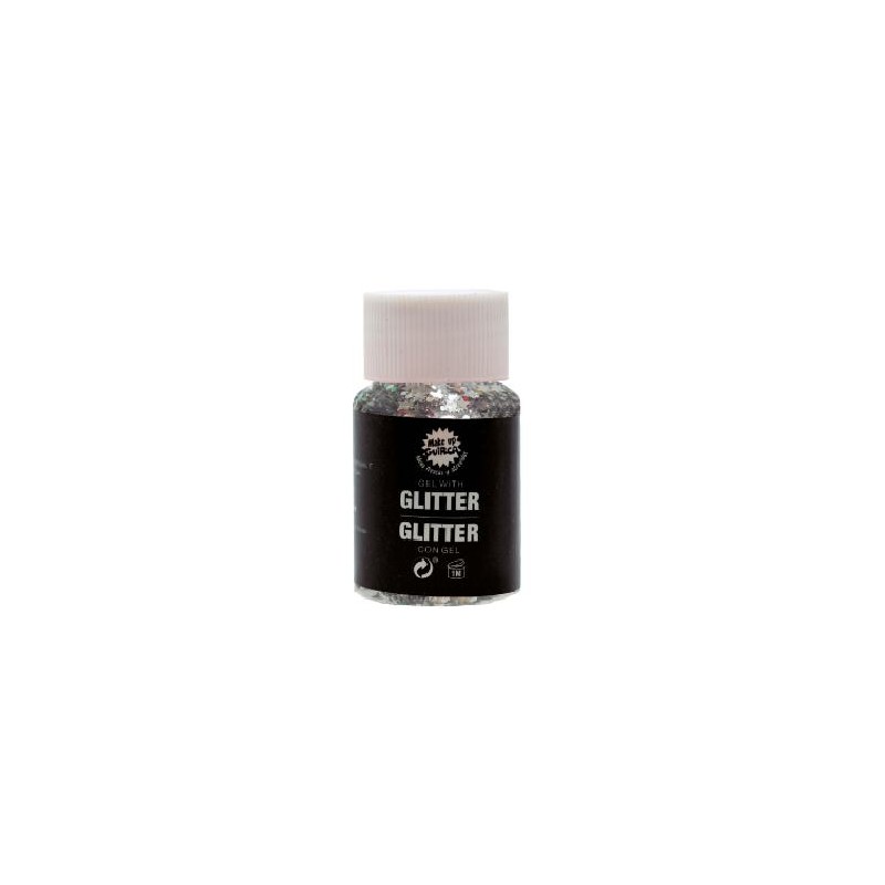 -GEL CON GLITTER PLATA 20 GR