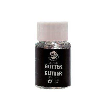-GEL CON GLITTER PLATA 20 GR