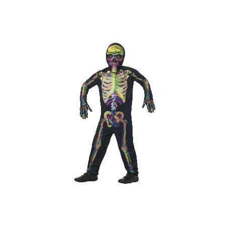 -DISFRAZ ESQUELETO BRILLO 13-14 AÑOS