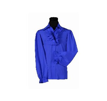 -CAMISA CABALLERO CON CHORRERAS AZUL S