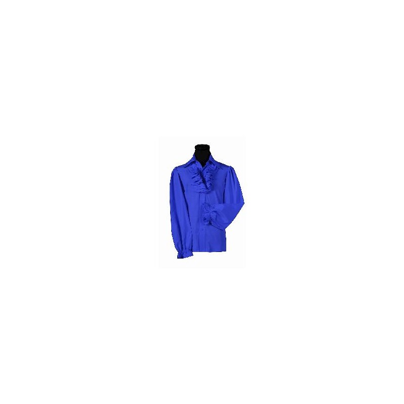 -CAMISA CABALLERO CON CHORRERAS AZUL S
