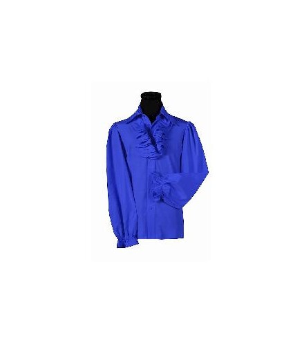 -CAMISA CABALLERO CON CHORRERAS AZUL S