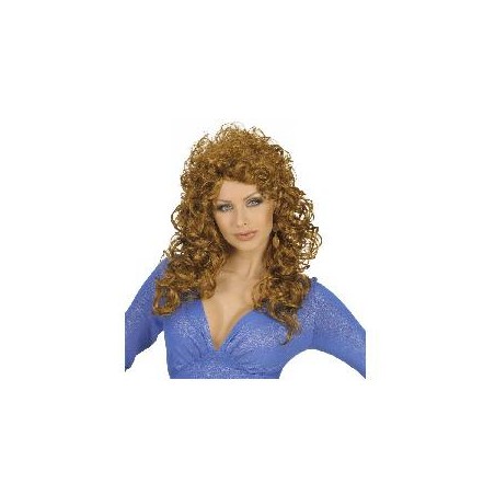 -PELUCA MELENA LARGA RIZADA CASTAÑA