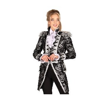 ABRIGO DAMA BROCADO GRIS S