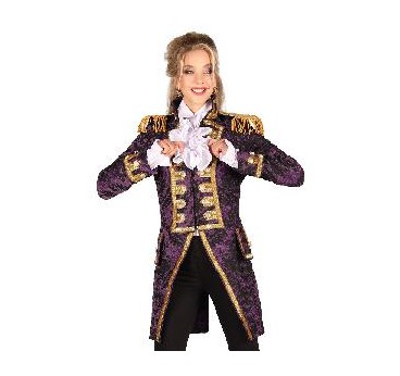 -ABRIGO DAMA BROCADO MORADO S