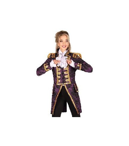 -ABRIGO DAMA BROCADO MORADO S