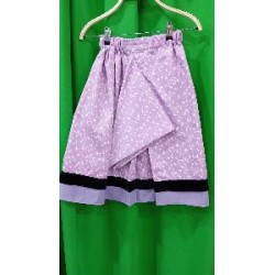 -FALDA REGIONAL LILA ESTAMPADOS EN HOJAS CON PAÑUELO T-4