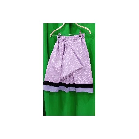 -FALDA REGIONAL LILA ESTAMPADOS EN HOJAS CON PAÑUELO T-4
