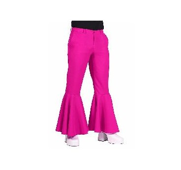 -PANTALON AÑOS 70 ROSA ACAMPANADO XS