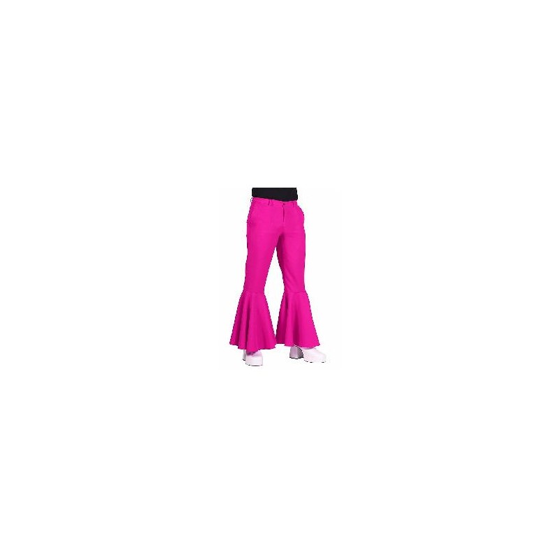 -PANTALON AÑOS 70 ROSA ACAMPANADO XS