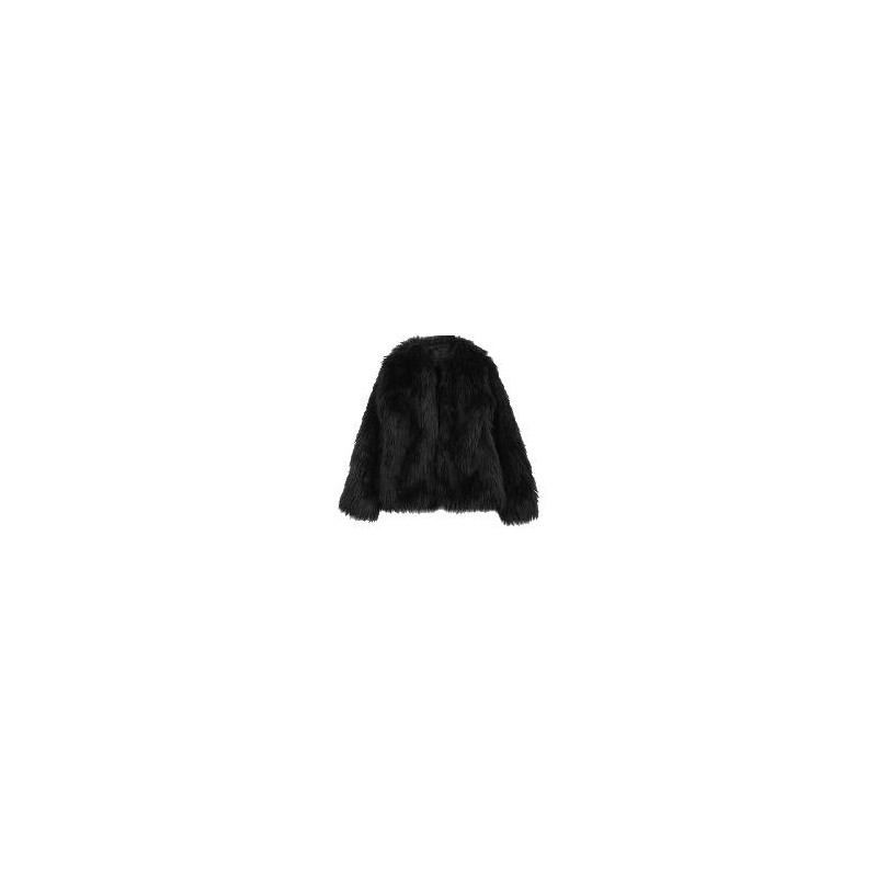 ABRIGO DE PELO NEGRO LARGO 44-46