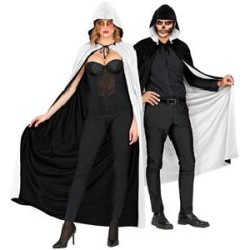 -CAPA REVERSIBLE NEGRA-BLANCA CON CAPUCHA