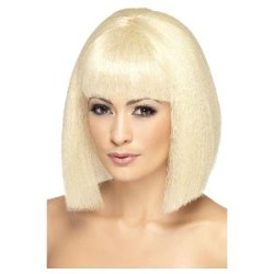 -PELUCA COQUETA RUBIA CORTA CON FLEQUILLO