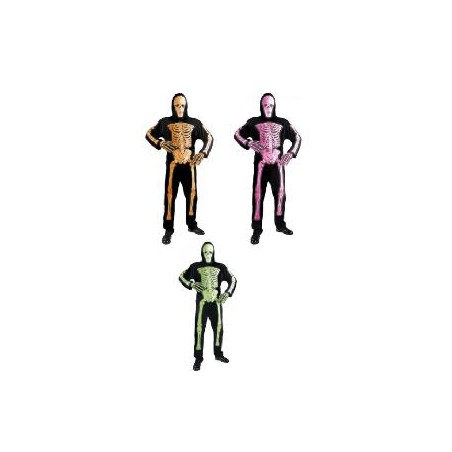 -DISFRAZ ESQUELETO NEON UNISEX M