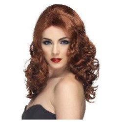 -PELUCA GLAMUROSA CASTAÑA ROJIZA