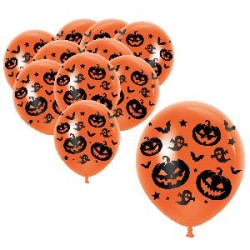 -BOLSA 10 GLOBOS NARANJA HALLOWEEN