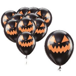 -BOLSA 10 GLOBOS NEGROS CALABAZA